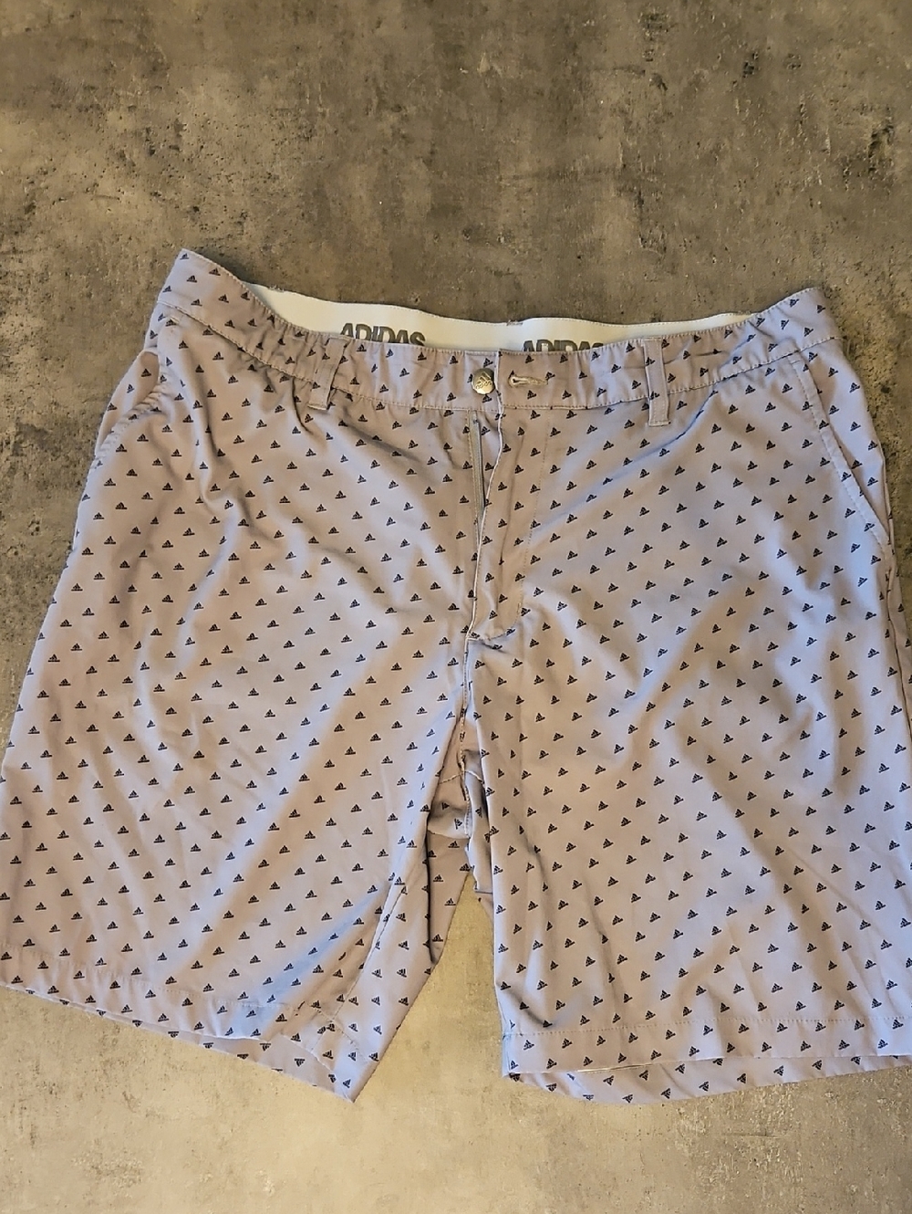 Adidas Gray Golf Shorts with Triangle Print